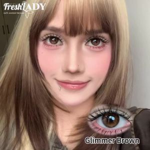FRESHLADY | Fresh Lady 1 Pair Brown Colored Contact Lenses Natural Gray Pupils Eyes Contact lenses Big Eyes Soft Contacts 14.20mm