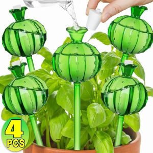 4Pcs Self Watering Kits Glass Waterers Drip Irrigation Devices Plant Watering Device Gardening Indoor Flowers Plant Irrigation System
