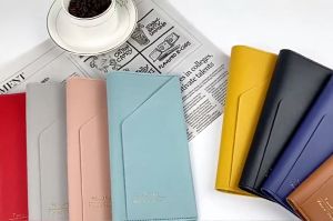 DM Travel Passport Long Holder PU Leather Passport Protective Cover With Multi-Card Slot SIM Card Slot