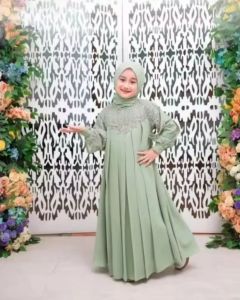 Gaun Inara Set Hijab - Trendy 2024 - Gaun Couple Ibu dan anak