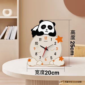 Đồng Hồ Tròn Nhỏ Treo Tường Không Dây Hoạt Hình Hình Con Gấu Trúc Hoạt Hình Hình Mặt Trăng Đồng Hồ Trang Trí Bàn Phòng Khách Thời Trang Tối Giản