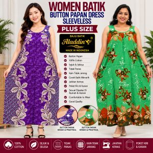 BAJU BATIK ALADDIN BUTTON PAPAN FREE SIZE GOOD QUALITY