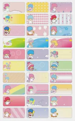 Medium Cartoons Name Stickers Waterproof (48/105pcs) 卡通姓名贴纸中号 Labubu