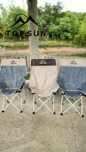 GRAND MALL เก้าอี้แคมป์ปิ้ง เก้าอี้สนาม Top Sun เก้าอี้สนามรุ่นทรงอ้วนเก้าอี้สนาม พร้อมกระเป๋าจัดเก็บ ท่ออลูมิเนียมหนา