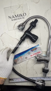 Kran air cuci piring tangan angsa wastafel PVC SOLIGEN BS2 black chrome