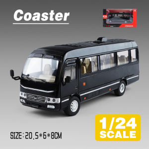 LEO 1:24 Toyota Coaster Diecast Model Car Alloy Cars Toys Collection Gift For Kids Boy Girl