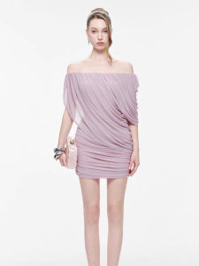 Stylish High-End One-Shoulder Ruffled Dress