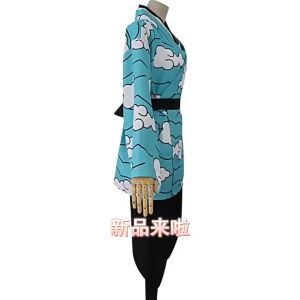 Demon Slayer Kimetsu no Yaiba Kamado Tanjirou Urokodaki Sakonji Anime Cosplay Costume Kimono Sky Blue Uniform
