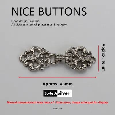 High Quality Hand Sewn Metal Button Chinese Style Qipao Mother-Child Button Traditional National Fashion Clothing Accessory