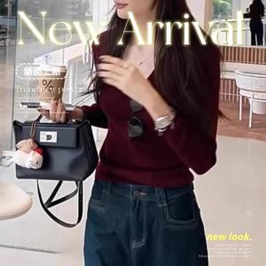 SHUQINGLAI | Áo Sweater Len Dài Tay Ôm Sát cho Nữ
