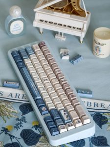 Original Retro Keycaps Mocoo Sea Piano 1900 Cheery Pbt Keyboard Caps Magnetic Axis Computer Hardware Peripheral Equipment