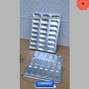 ( 1 PCS 24 LUBANG ) LOYANG LIDAH KUCING / TATAKAN CETAKAN KUE ROTI / STAINLESS PREMIUM QUALITY