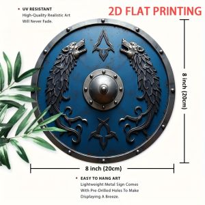 CIFbuy | Viking Shield Metal Wall Art – Heavy Duty Iron Norse Warrior Decor for Home Cafe & Man Cave