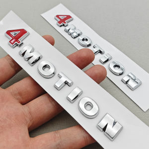 1pc ABS Red Chrome Car Sticker Logo 4 MOTION 4motion Rear Trunk Badge Emblem Decals For VW PASSAT Touareg GOLF Polo Tiguan Jetta