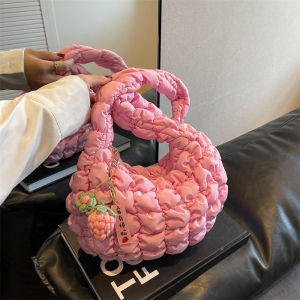 Korean Style Large Capacity Lightweight Womens Shoulder Bag Cloud Folded Pattern Casual Summer New Fashion Handbag