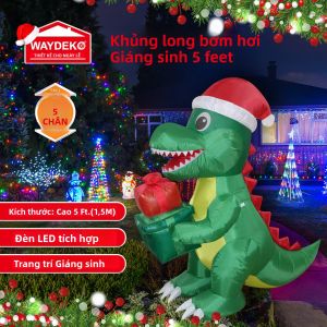 Hộp Quà Khủng Long Bơm Hơi Phát Sáng LED 15m Trang Trí Giáng Sinh Trang Trí Ngoài Trời Sân Vườn Bơm Hơi Cho Lễ Hội Mùa Đông Tiệc Tại Nhà Vườn