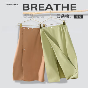 Váy Tắm Cho Nữ Bằng Vải Cotton Mềm Mại Như Đám Mây Không Rụng Lông Nhanh Khô Có Logo Dùng Tại Nhà Tắm Spa