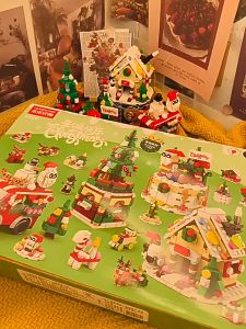 Christmas building blocks small particles childrens educational assembly toys Christmas gifts