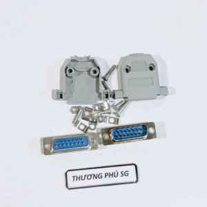 Đầu hàn Com 15 (DB15): Com 15 Lổ Cái (DB15F-15M) / Com 15 Kim (DB15M-15M)  Bao gồm võ nhựa