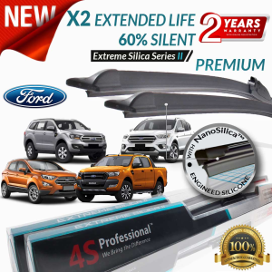 FORD Ranger Kuga Escape Everest Mondeo Ecosport 2012-2017 4S Professional ™ Extreme Silica II Silicone Wipers