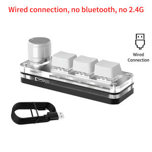 2.4G Bluetooth 3 Keys 1 Knob Customize Keyboard Macro Mechanical Keyboard Hot Swap Mini Keypad E-sports Game Copy Paste Shortcut