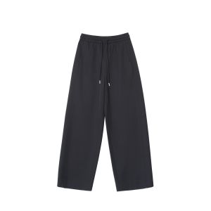 High Waist Casual Pants Basic House Pure Color Versatile Slimming Drapey Suit Long Pants Simple Style Commute Straight Leg Pants