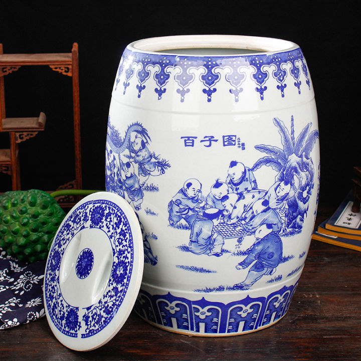 Large Capacity Ceramic Rice Tub 20kg 30kg 50kg with Lid Storage ...
