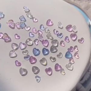 Nail Art Holographic Iridescent 3D Love Diamond Japanese Dream Fine shimmer pearl Accessories新款美甲偏光幻彩立体爱心钻日式梦幻细闪珠光指甲装饰品