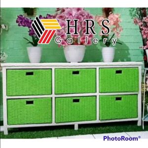 (Ready stok)lemari rotan sintetis laci 6 samping harga pengrajin