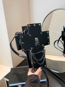 Fashionable Crossbody Motorcycle Bag Womens Single Shoulder Chain Bag Stylish Versatile Bag Trendy Handbag Leather Purse