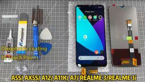 Original LCD with Frame for OPPO A5S CPH1909 AX5S / A12 / A7 / REALME 3 LCD Screen+Touch Display Digitizer Replacement