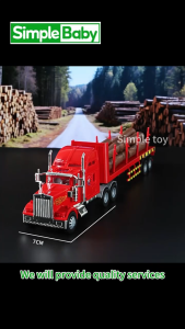 Engineering Car Toy Model Large Truck Wood Transport Car Toy Trailer Series Christmas Gift