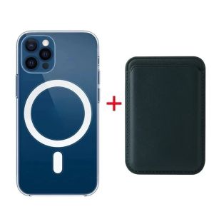 Ví Da Từ Tính 2 Trong 1 Cho iPhone Tương Thích Với Magsafe Dành Cho Các Mẫu 18 17 16 15 14 13 12 Mini 11 Pro Max Plus - Có Chức Năng Đựng Thẻ