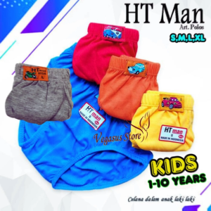 6Pcs CD HT man Celana Dalam Anak 3th-12th Multicolor Polos dan karakter ukuran SMLXL-Aurora Store