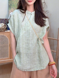 QINGNAER | Loose Retro Style Large Size Casual Shirt