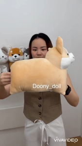 📍มี 6ลาย📍ตุ๊กตาหมอนพับหมา หมอนสอดมือ ตุ๊กตาแมว ชิบะ คอร์กี้ ไซบีเรียน ฮัสกี้ แมว ขนาดพกพา กางเป็นหมอนได้