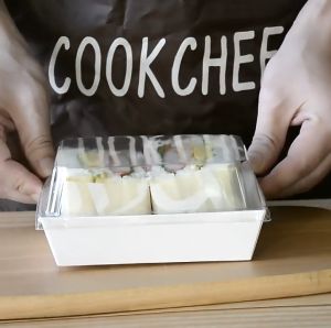 50pcs Square Cake Paper Box Sandwich Boxes Food Packaging Box with Lid Dessert Storage Box Disposable Kotak Kek