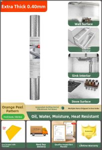 Moisture-Proof Kitchen Cabinet Under-Sink Pad Foil Self-Adhesive Waterproof Mold-Resistant Decorative PVC Wall Sticker