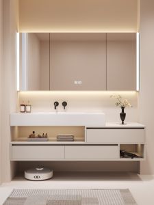 DuPont Corian Stone Plate Hot Bend Whole Washbin Bathroom Cabinet Combination Bathroom Sink Washbasin Washstand Customization