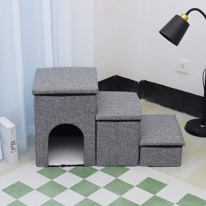 Foldable Pet Stairs Dog Steps for Bed Couch Storage Oxford Cloth Surface Ideal for Dogs And Cats to Ascend And Descend