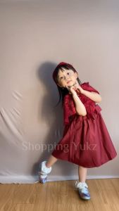 Shopping Yukz KELI Baju Dress Batik Brokat Anak Perempuan 2-5 Tahun (Gratis Bando) / Gaun Pesta Brukat Cantik Balita Putri Cewek / Bisa COD Bayar Di Tempat