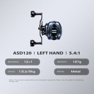 SOLOKING ASHMOON Alloy Baitcasting Reel 12+1BB 6KG Power Long Carbon Handle Fishing Reel for Sea Boat Fishing Saltwater