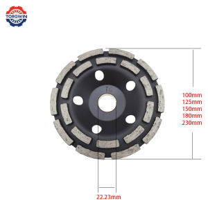 100/125/150/180/230mm Double Row Diamond Segment Grinding Wheel Cup Disc Grinder Concrete Granite Stone Cut