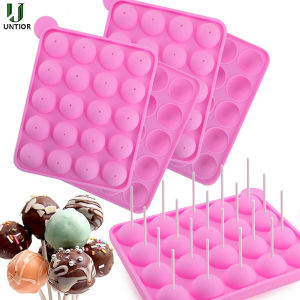 UNTIOR Silicone Cake Pop Mold Set - Nonstick Lollipop Baking Mold Tray with Sticks For Chocolate Lollipop Candy Cake Pops Gadget