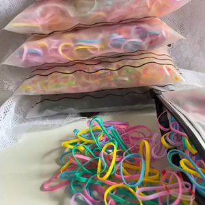 Indo - (100+ pcs) Ikat Rambut Polos Bahan Karet / Kuncir Rambut Anak Anak / Headband