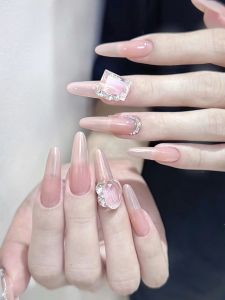 Transparent White Nail Drill Jewelry Sharp Bottom Irregular Shaped Nail Decorations in Bulk Pigeons Egg Drill Sugar Cube Drill