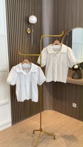 BL20988 Ribbon Eyelet Doll Embro Blouse