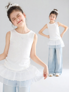 MUCMUKN | Sweet Design Criss Cross Edges Girls Tank Top