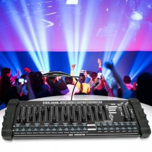 บอร์ดคุมไฟ DMX 384 ช่อง แผงควบคุม DMX512 อัจฉริยะ แผงควบคุม MIDI คอนโซล DMX สำหรับไฟเวที ไฟหมอก ไฟ DJ ดิสโก้