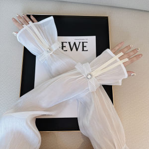 XUANXUAN | 2024 New Butterfly Knot Diamond Embellished Sleeve Covers Women Summer Thin Driving Hand Sleeve Protector High-End Sensation